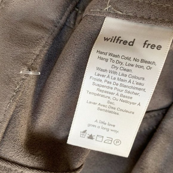 Aritzia Wilfred Free Centinela Mini Skirt Faux Suede Button Grey Size 6 - Picture 9 of 12